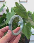 Baikalla "Half Round" Blue-Green Jadeite Jade Bangle Bracelet (63.60 mm) 