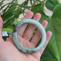 Natural Burmese Blue-green Jadeite Jade Bangle Bracelet (54.31mm)#T035