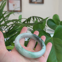 Natural Burmese Blue-green Jadeite Jade Bangle Bracelet (55.38mm)#T005