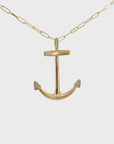 Baikalla 18k Yellow Gold Anchor with Diamonds Pendant Necklace