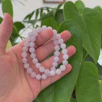 Natural Jadeite Jade Round Lavender Beads Bracelet ( 8mm )