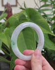 Baikalla Natural Jadeite Jade Intense Green Flower Bangle Bracelet (54.3mm)