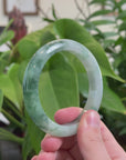 Burmese High-end Ice blue green Jadeite Jade Bangle Bracelet (57mm) T745