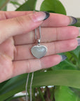 Baikalla 14K Gold Genuine Burmese Jadeite Jade Heart Pendant