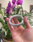 Baikalla Smoky Lavender & Grey Wuji Jadeite Jade "Half Round" Bangle Bracelet (57mm) 