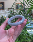 Baikalla Grey-ish Blue-Lavender Jadeite Jade "Half Round" Bangle Bracelet (56.8mm) 