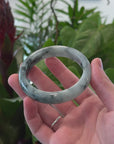 Baikalla "Half Round" Blue-Green Jade Bangle Bracelet (54.80mm) 