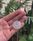 Baikalla "Ping An Kou" (Good Luck Button) Icy White Burmese Jadeite Jade Pendant