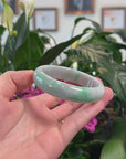 Baikalla Classic Lavender-Green Natural Burmese Jadeite Jade Bangle (58.73 mm )
