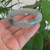 Burmese High-end Ice Blue-green Jade Jadeite Bangle Bracelet (58.35mm) ( Collectibles )T086