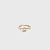 14k Yellow Gold Moissanite Oval Engagement Ring