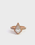 Baikalla 14k Rose Gold Halo Moissanite 1CT Kite Cut Engagement Ring