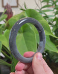 Baikalla Natural Black Jadeite Jade Bangle Bracelet (63.8 mm) 