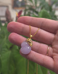 Baikalla "Hulu" 18K Yellow Gold Lavender Jadeite Jade Pendant W/ Diamonds & Fox Bail
