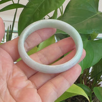 Baikalla™ "Classic Bangle" Genuine Burmese Green Jadeite Jade Oval Bangle Bracelet (58.28 mm) #163
