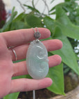 Genuine Lavender Jadeite Jade Ru Yi Pendant Necklace With Sterling Silver Bail