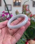 Baikalla Natural Light Blue-Green Jadeite Jade "Petite Half Round" Bangle Bracelet (52.5mm) 