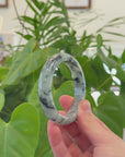 Baikalla Natural Blue-Green Jadeite Jade Bangle Bracelet (57.1mm) 
