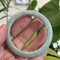 Baikalla Natural Burmese Blue-green Jadeite Jade Bangle Bracelet (55.75mm)#T144