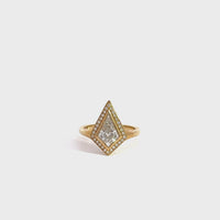 Baikalla 14k Gold Halo Moissanite 1CT Kite Cut Engagement Ring