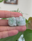 Genuine Burmese Lavender Green Jadeite Jade PiXiu Pendant Necklace