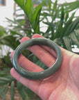 Baikalla Deep Oil-Green Jade Bangle Bracelet (59.7mm) 