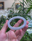 Baikalla Icy Light Lavender "Traditional Round" Jadeite Jade Bangle Bracelet (56.5mm) 