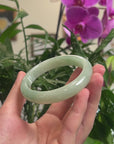 Baikalla Apple-Green Jadeite Jade "Half Round" Bangle Bracelet (59.5mm) 