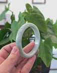 Baikalla "Half Round" Light Green Jadeite Jade Bangle Bracelet (62.28 mm) 