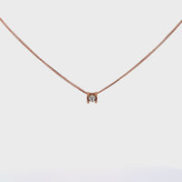 18K Rose Gold Princess Cut Diamond Pendant Necklace