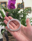 Baikalla Light Lavender W/ SaJin Jadeite Jade "Half Round" Bangle Bracelet (54.5mm) 