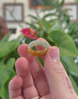 Natural Burmese Green & Red Jadeite Jade Band Ring 