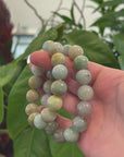 Natural Jadeite Jade Round Beads Bracelet ( 13.5 mm ) For Men