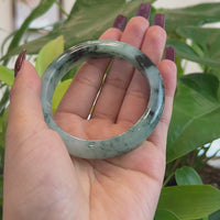 Baikalla Natural Burmese Blue-green Jadeite Jade Bangle Bracelet (58.03mm)#T149