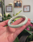 Baikalla Natural Light Green Jadeite Jade "Half Round" Bangle Bracelet (64.9mm) 