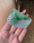 *Custom Natural Lavender and Green Flower Jadeite Jadeite Raw Piece (Split into 2 | Turn of fate Pendant & Wu Shi Pai) (08/06/26)