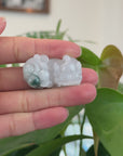Genuine Burmese White Blue-Green Jadeite Jade PiXiu Pendant Necklace