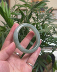 Baikalla Oil-Green "Half-Round" Jadeite Jade Bangle Bracelet (57.3mm) 