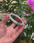 Baikalla Black Sesame Wuji W/ Vibrant Green "Traditional Round" Jadeite Jade Bangle Bracelet (54.3mm) 