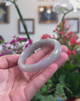 Baikalla Natural Light Lavender & Oil-Green Jadeite Jade "Oval" Bangle Bracelet (55.3mm) 