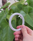 Natural Light Lavender Jadeite Jade Bangle Bracelet (55.9 mm) 