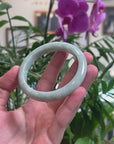 Baikalla Light Apple-Green Jadeite Jade "Half Round" Bangle Bracelet (58.5mm) 