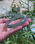 Baikalla Blue-Green Guatemalan Jadeite Jade "Half Round" Bangle Bracelet (63mm) 