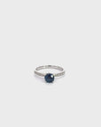 18k White Gold Natural Blue Sapphire Ring with Diamonds
