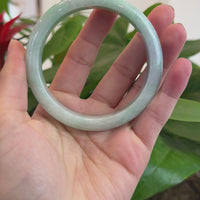 Baikalla Genuine Lavender & Green Burmese Jadeite Jade Bangle Bracelet (62.62mm) #T197