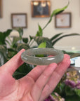 Baikalla Natural Icy Light Oil-Green Jadeite Jade "Oval" Bangle Bracelet (54.8mm) 