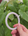 Natural Lavender Jadeite Jade Bangle Bracelet (55.2 mm) 