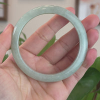Baikalla™ "Classic" Genuine Jadeite Jade Green Bangle Bracelet (62.47mm) #T243