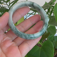 Baikalla Natural Burmese Blue-green Jadeite Jade Bangle Bracelet (59.45mm)#T076