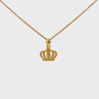 24k Yellow Gold Crown Pendant Necklace